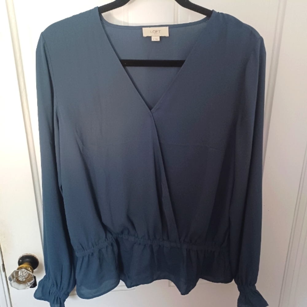 Ann Taylor blue blouse size S